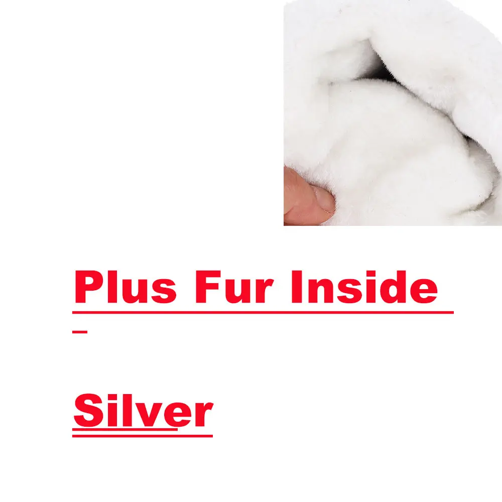 Plus Fur Silver Lasyarrow/пикантные Женские Сапоги выше колена на высоком каблуке; теплые длинные танцевальные вечерние туфли для выпускного вечера; женские блестящие туфли-лодочки для ночного клуба - Цвет: Plus Fur Silver