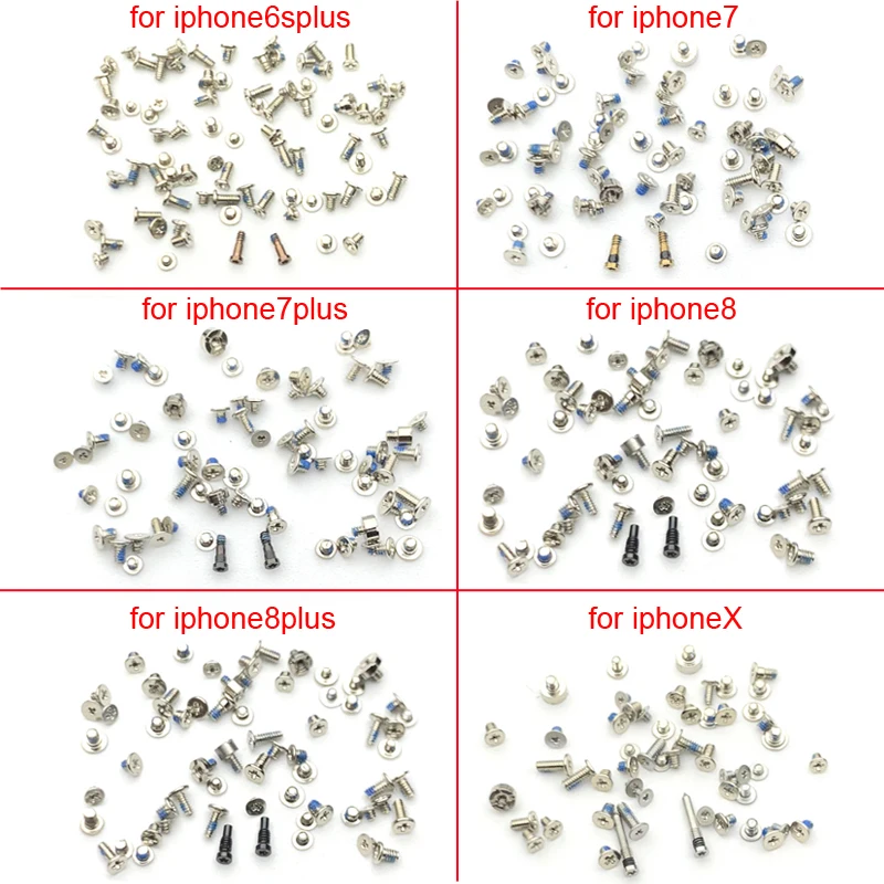 

100sets Mobile phone maintenance accessories Complete Kit Screw for iPhone 6Splus 7 7plus 8 8plus x