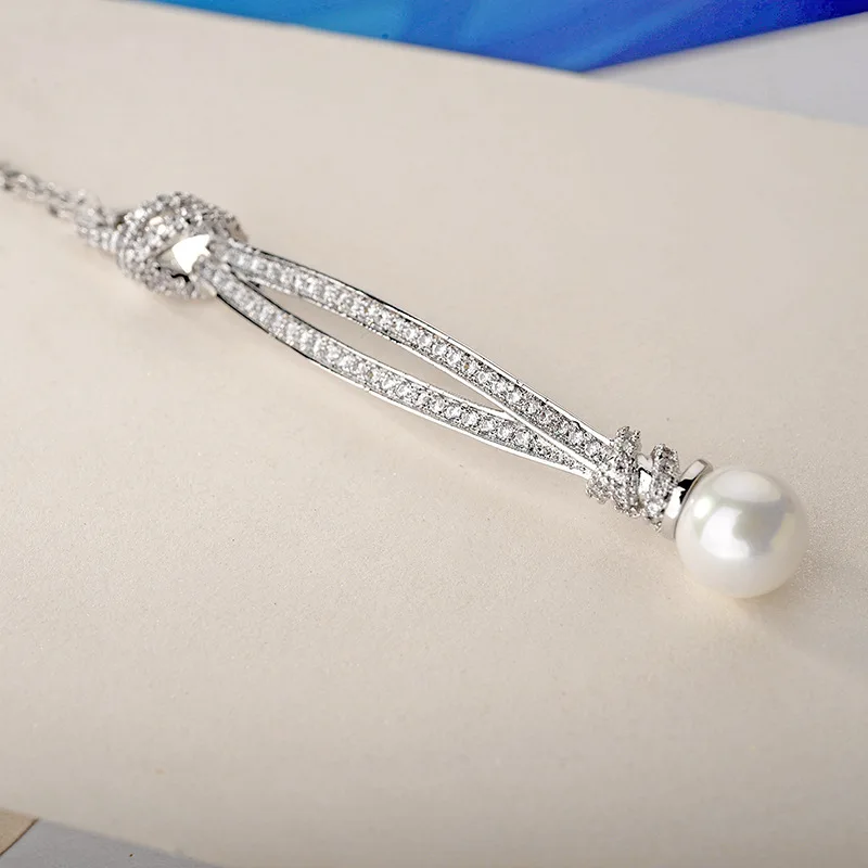 Лучшее качество 925 Серебряное ожерелье свадебные ювелирные кристаллы из