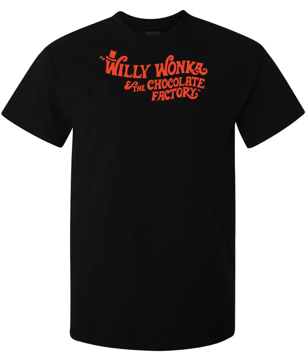 Willy Wonka And The Chocolate Factory Movie Logo Мужская футболка черный топ крутая Повседневная