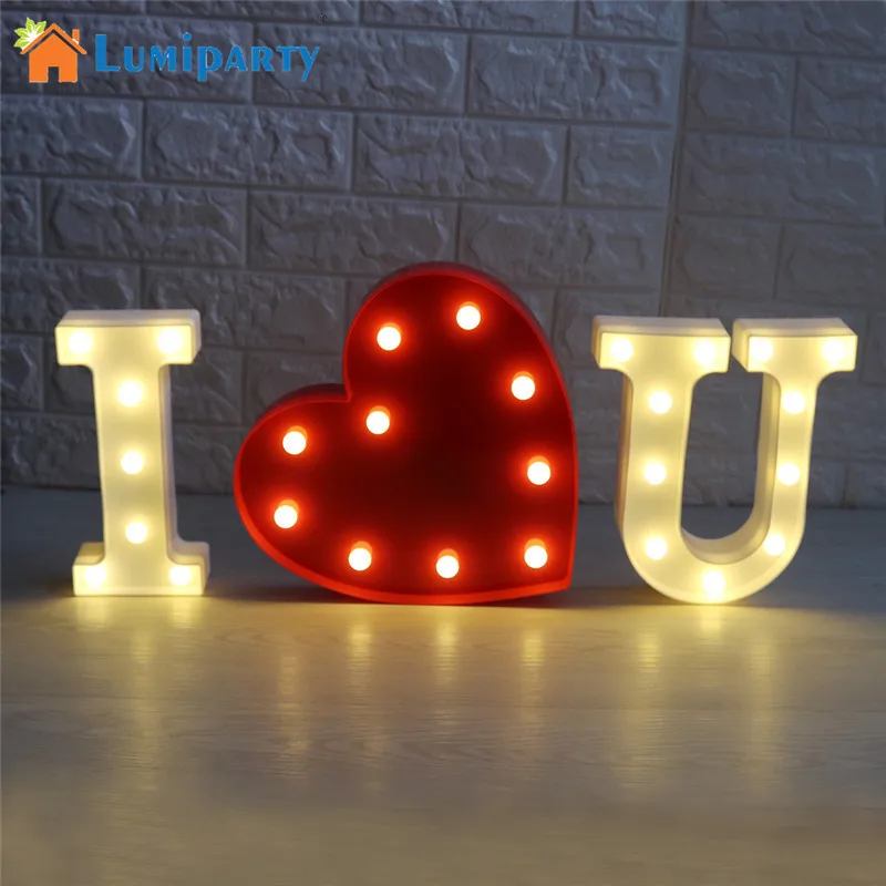 LumiParty 26 букв светодиодный ночник знак маркиза Белый Алфавит лампа для свадьбы дня