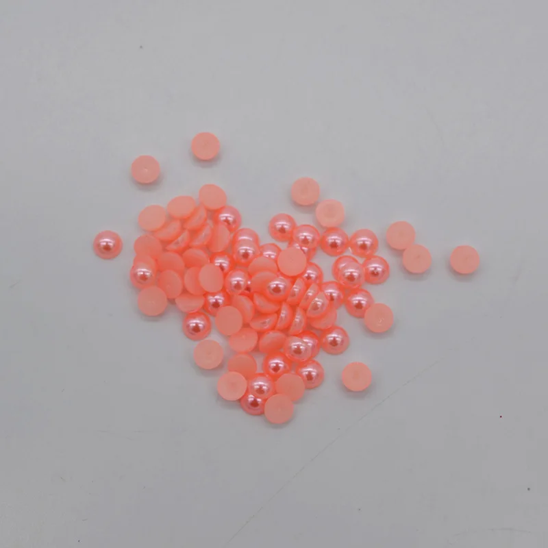pink 300 шт 6 мм плоские бусины полукруглые поделки из жемчуга ABS имитация смолы скрапбукинга бусины DIY Дизайн ногтей бижутерия для декорирования аксессуары - Цвет: pink