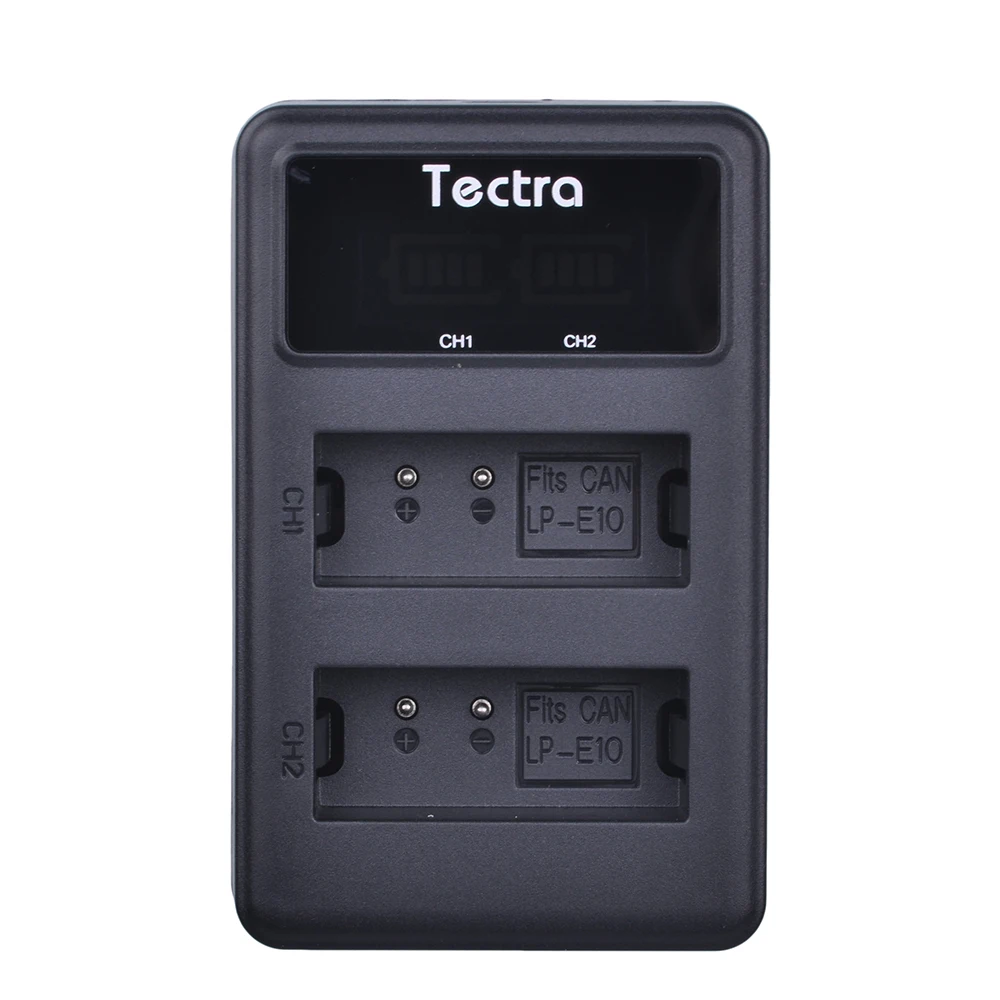 Tectra 2x LP-E10 LPE10 Bateria + светодиодный дисплей USB двойное зарядное устройство для Canon EOS