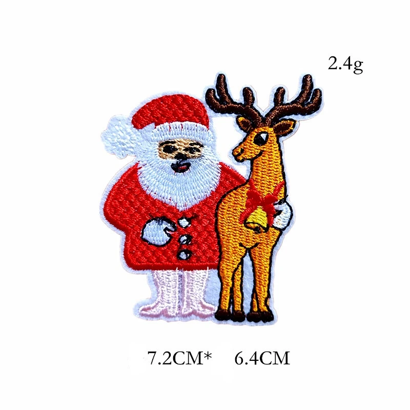Горячая распродажа Рождественский колокольчик Олень Санта Клаус Вышивка заплатки на гладкой подошве Милые тканевые наклейки для шитья DIY Одежда Джинсы Аксессуары.