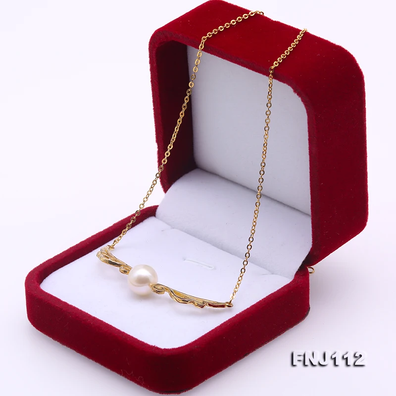 

Angel Wings Perfect 9.5mm White Freshwater Pearl Necklace 925 Silver Chain Necklace 15.5'' New Fashion Women Gift Jewellery