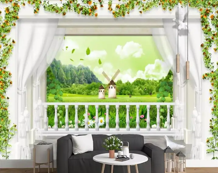 Фото Пользовательские 3D настенные фрески сельские пейзажи фото обои для гостиной