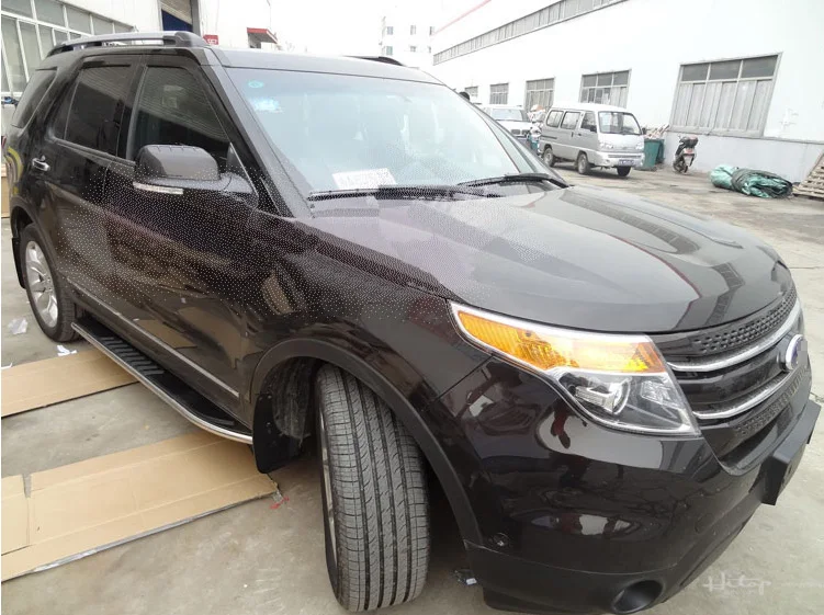 Роскошная Беговая доска боковая ступня для ford Explorer 2011-, "EU" новейшая модель, утолщенная нержавеющая сталь+ PP, ISO9001 качество