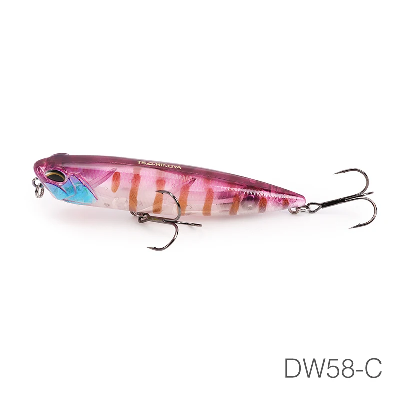 DW58-C TSURINOYA для рыбалки приманки DW58 Топ воды карандаш 110 мм 20,5g z-образный плавающий карандаш искусственных приманки для бас змееголов приманки - Цвет: DW58-C