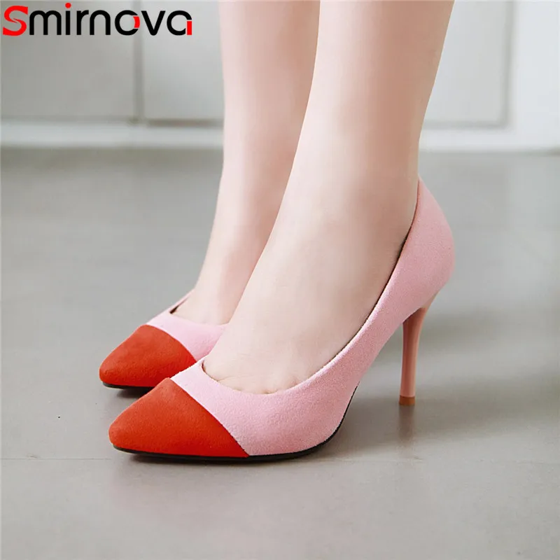 Smirnova/Весенняя Новинка 2020 года Женские туфли-лодочки с острым носком Женская