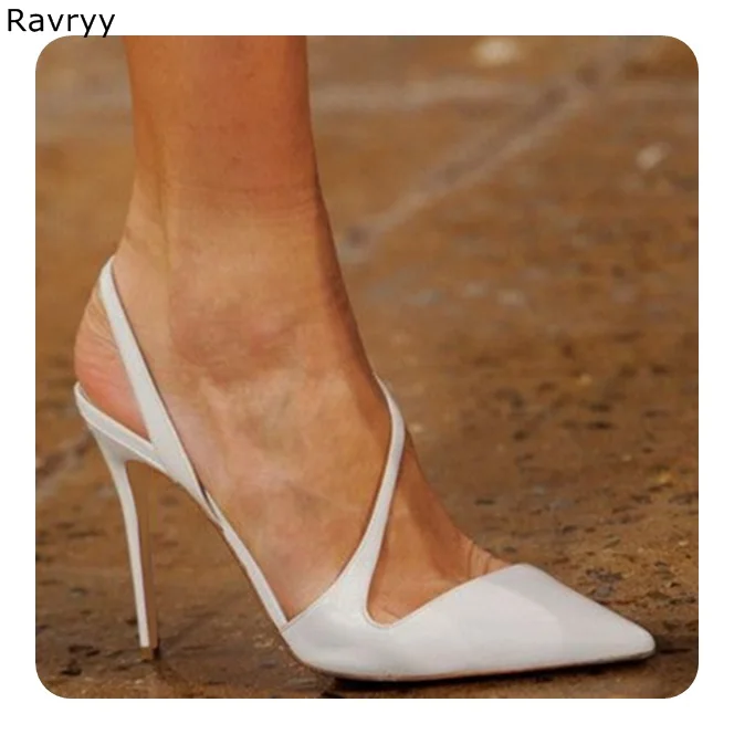 

Woman's high heels white sexy pump female party dress shoe pointed toe slip-on stiletto shallow single shoes newest fashion