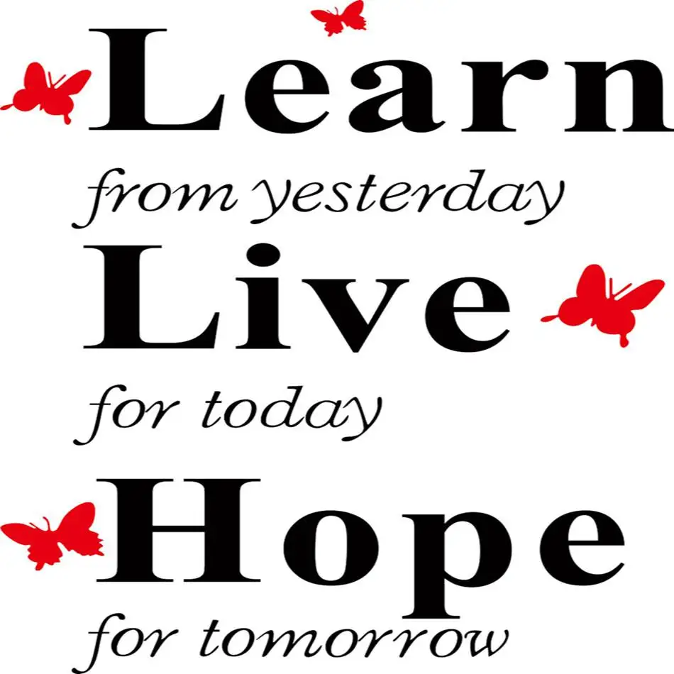 W13 черно-белые буквы учатся жить надеюсь креативный современный минималистичный