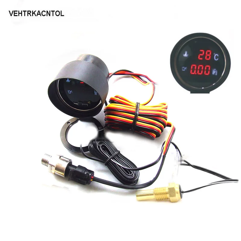 VEHTRKACNTOL Sunshield 2 функции 12 В/24 В грузовик автомобильный манометр давления масла+ Температура воды Датчик метр набор
