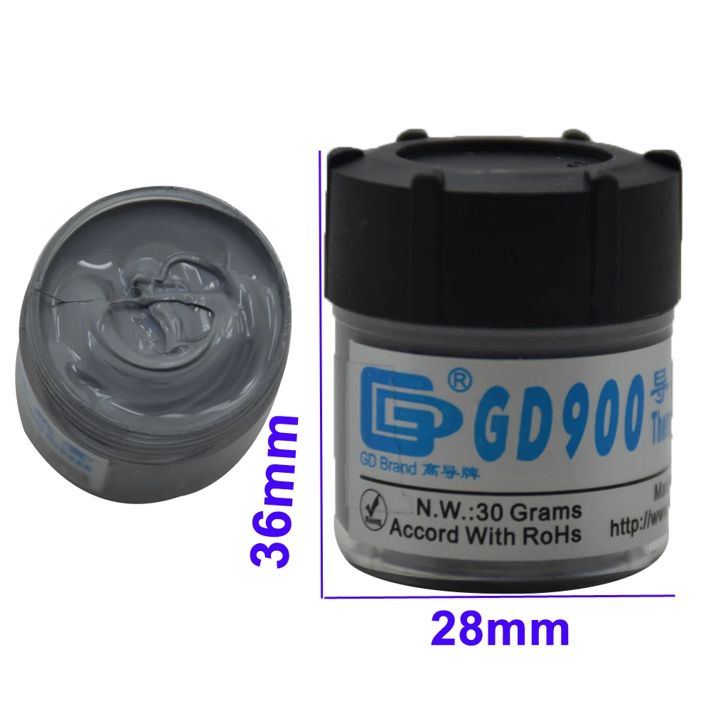 GD 30 г серый Nano GD900, содержащий серебряную теплопроводность, силиконовая паста, теплоотвод, соединение 4,8 Вт/M-K для ЦП