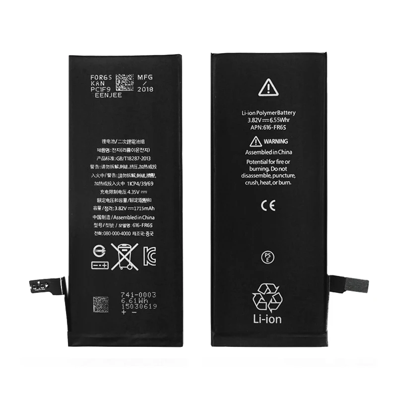 FGHGF 10 шт. Замена телефон Батарея для iPhone 6S 3,8 V 1715 мАч AAA Qlty 0 цикл смартфон батареи сотового телефона OEM
