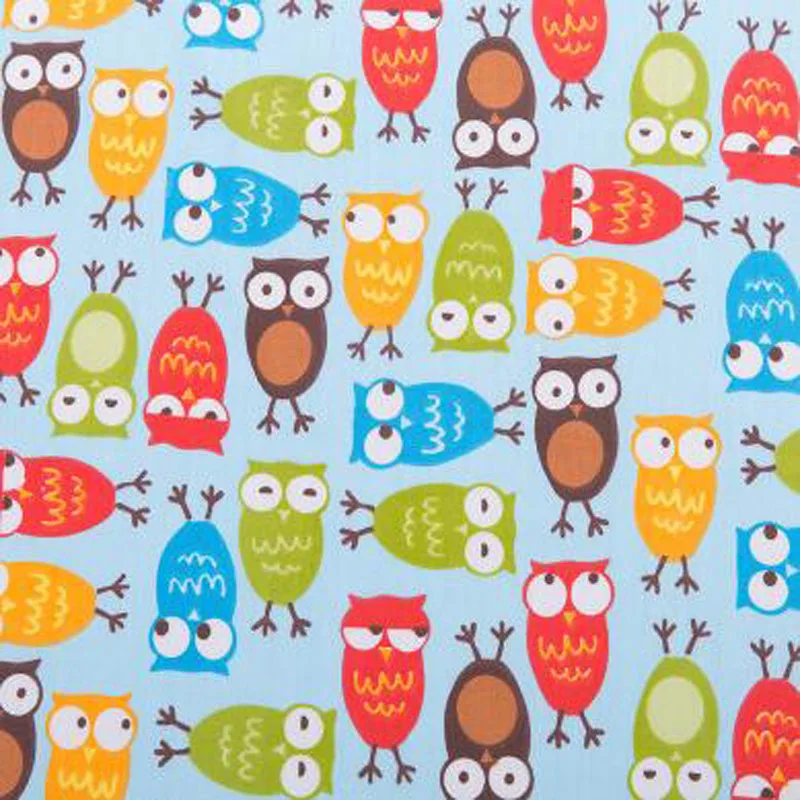 Хлопчатобумажная ткань с принтом Сова удачи 155x50 см |