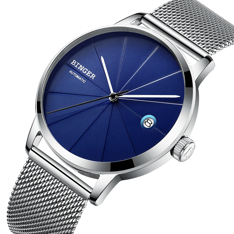 2018 Бингер мужские часы люксовый бренд автоматические механические сапфир