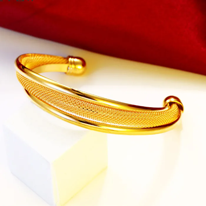 

Vintage Cuff Bangle Yellow Gold Filled Women's Creative Bracelet femmes pour bracelet pulseira para mulheres