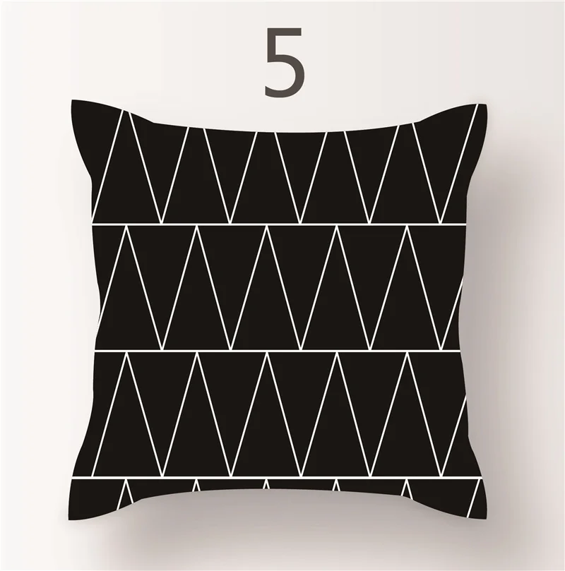 Наволочка для подушки с геометрическим рисунком из хлопка в клетку черно-белого цвета для домашнего использования. Новый дизайн от Dawegama.