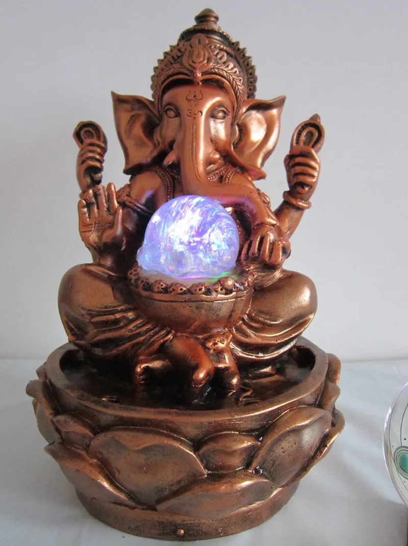 3323 God Ganesha Lucky Rockery Фонтан Декоративный фэншуй Настольный орнамент комнатный влажность Новогоднее Рождественское украшение для дома - Цвет: 3323