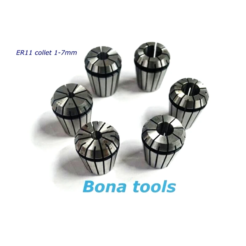 

ER11, ER collet, spring collet, ER nut, clamping range from 1.0mm to 7.0mm for cnc router and milling cutting tools