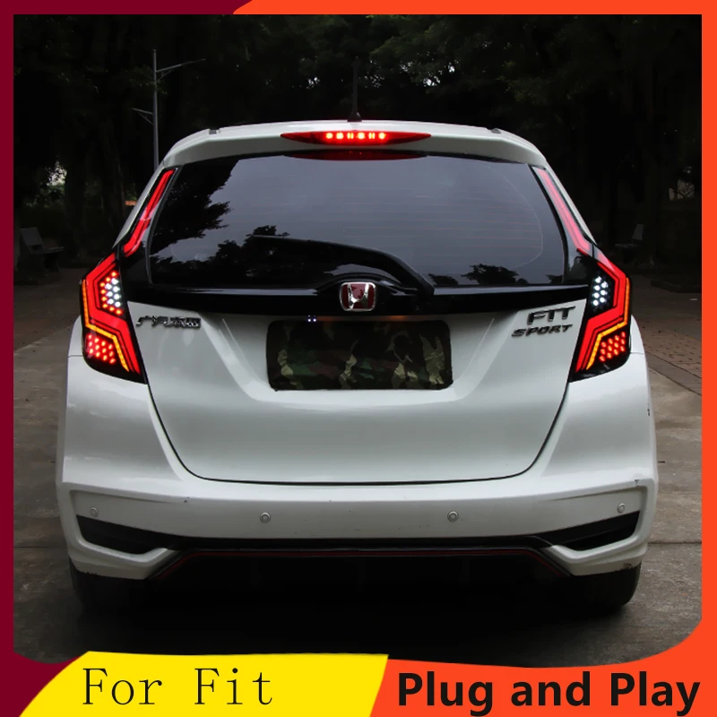 

Car styling Tail Lights For Honda Jazz Fit GK5 2014-2018 Led Tail Lights Rear Fog lamp Rear Lamp DRL+Brake+Park+Signal lights