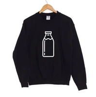 skuggnas milk bottle letter print sweatshirt spring fashion unisex hoodies jumper harajuku hipster black tops christmas gift