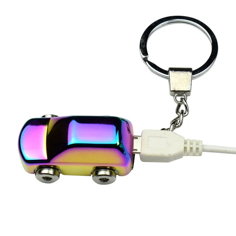 Портативная Мини Электронная Зажигалка Ветрозащитная USB с кольцом для ключей