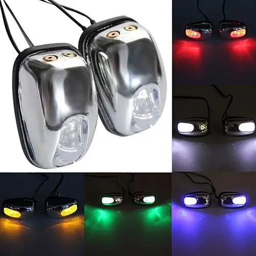 

NEW 1 Pair Auto LED Light Windshield Windscreen Jet Spray Nozzle Wiper Washer Lamp
