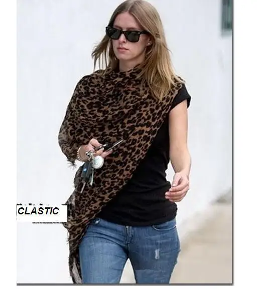 2016 высококачественный модный Леопардовый шифоновый шелковый шарф шарфы теплая