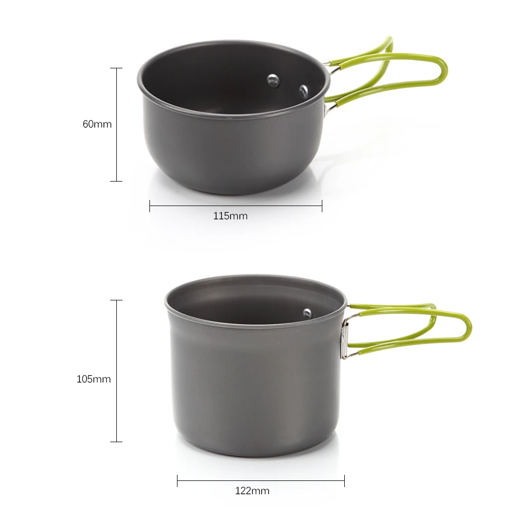 Портативный набор для приготовления пищи на открытом воздухе кастрюль миски