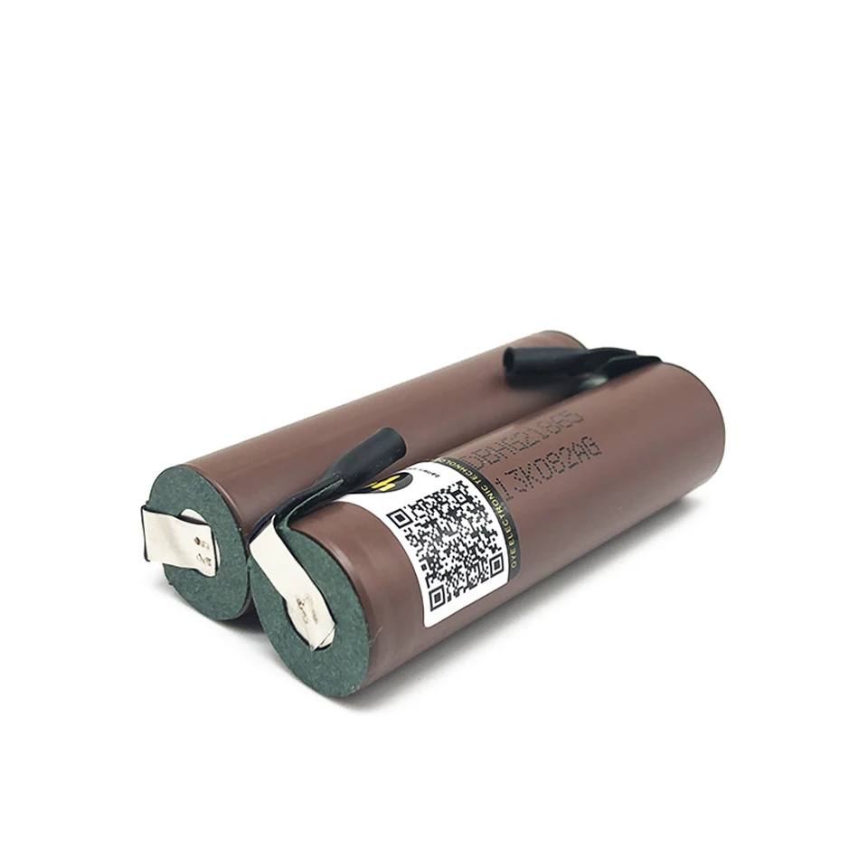 Аккумулятор 18650 HG2 3000mAh с полосками, припаянные батареи для отверток 30A высокий сток+ DIY никель inr18650 hg2