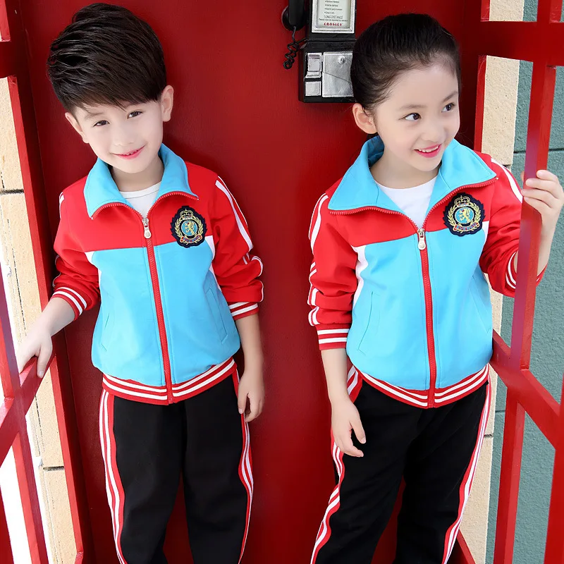 2017 Adult Children's Primary School Uniforms Teenage Autumn long sleeve sports outwear clothing Kids tracksuit outfit | Тематическая