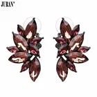 JURAN 10 видов цветов, модные Brincos, заводская цена, винтажные серьги-гвоздики с кристаллами, длинные массивные серьги для женщин, ювелирные изделия для вечеринок