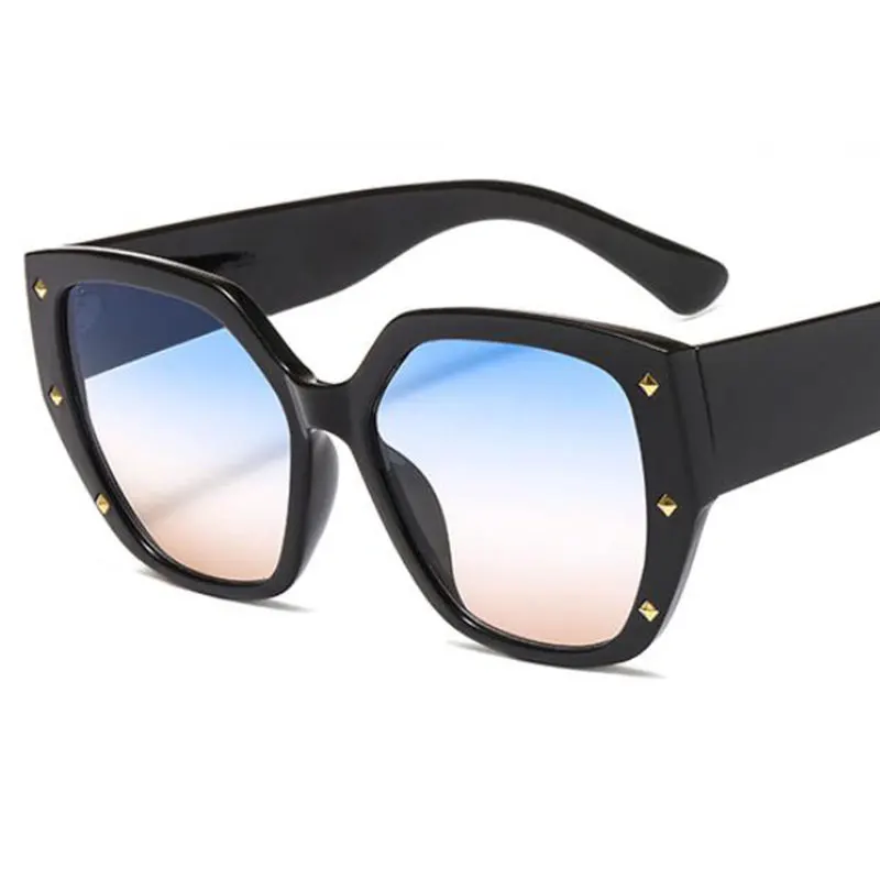 New Fashion Square Sun Glasses Women Men Brand Designer Cute Rivet Punk Style White Sunglasses Lady PC Frame Shades UV400 | Аксессуары