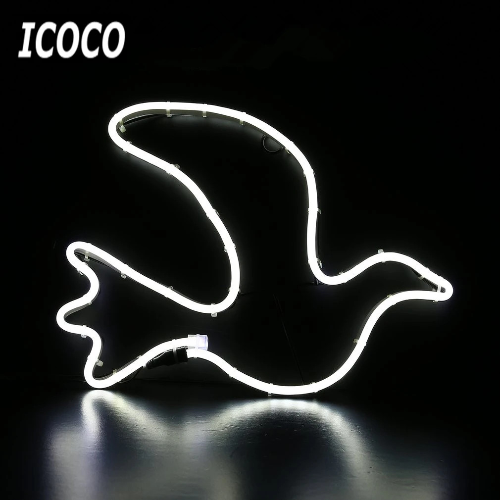 ICOCO неоновая вывеска ночник голуби форма дизайн стены комнаты украшения дома