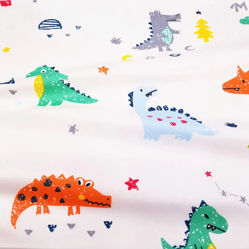 DIY напечатанный динозавр хлопок ткань для текстильного материала простыня