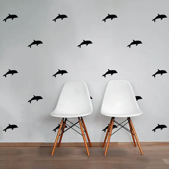 24 шт Водонепроницаемый Дельфин настенный стикер рыбка украшение дома|fish wall