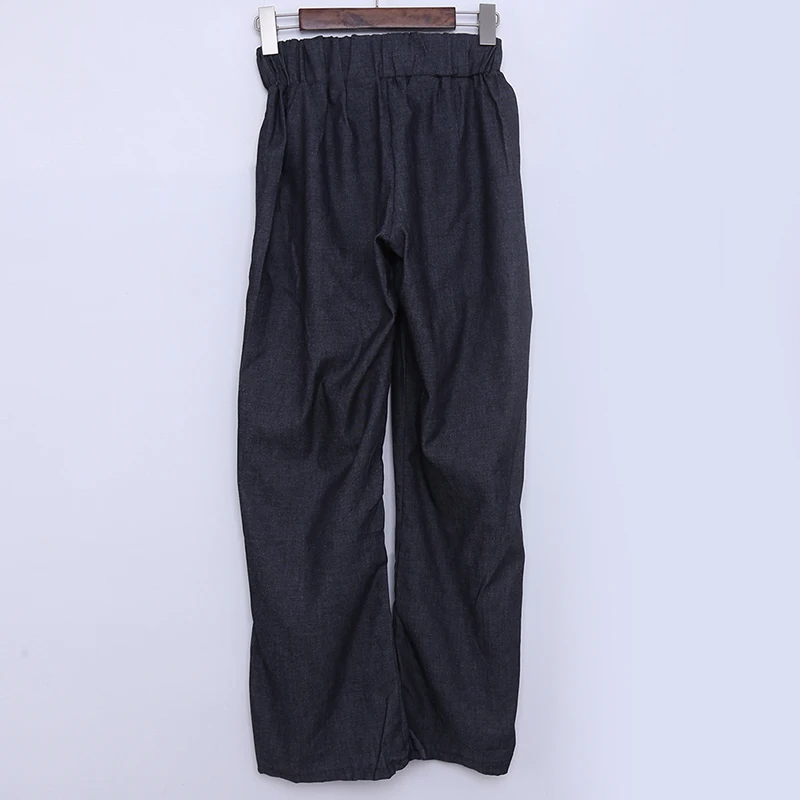 2021 повседневные свободные однотонные длинные джинсовые брюки с эластичным