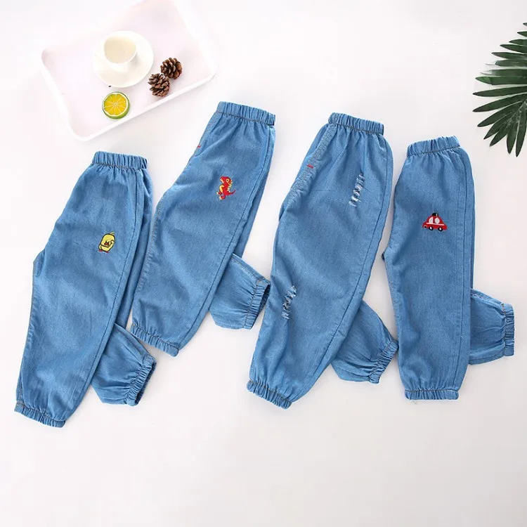 Летние повседневные джинсовые брюки тонкие шаровары с защитой от комаров