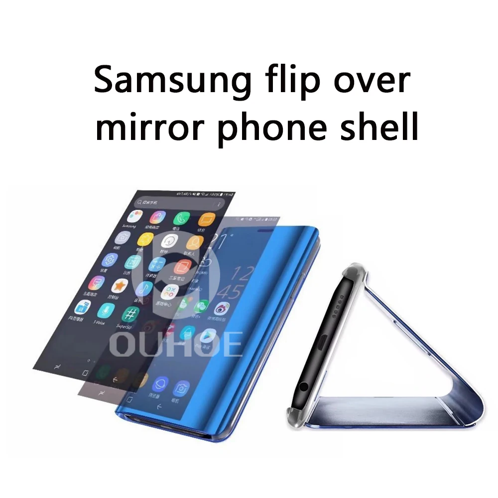 Зеркало Флип кожаный чехол для samsung Примечание 8 9 S9 + S8 A8 плюс S7 S6 edge A9 lite A7 A720 J7 J6