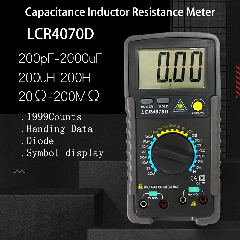 LCR4070D LCR4070D цифровой мост Высокая точность электронный измеритель емкости индуктивности Цифровой мост LC метр мультиметр LC RC тестер - Цвет: LCR4070D