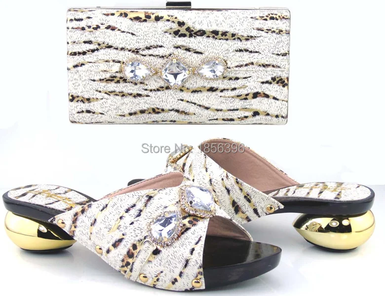 DT2207-96 women shoes high heel Italian Shoes with matching Bags ladies sandals African and bag to match | Обувь