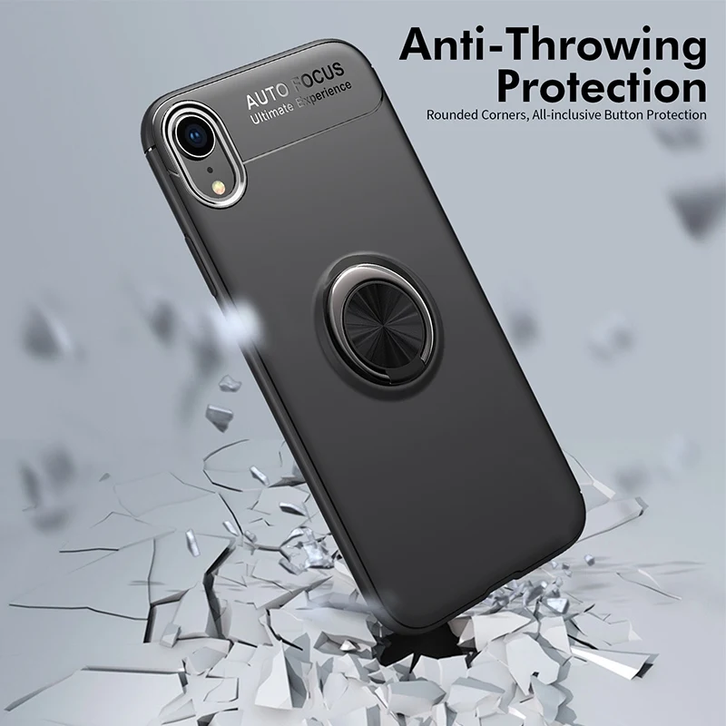 Противоударный чехол-держатель для iPhone Xr Магнитный кронштейн с кольцом защитный
