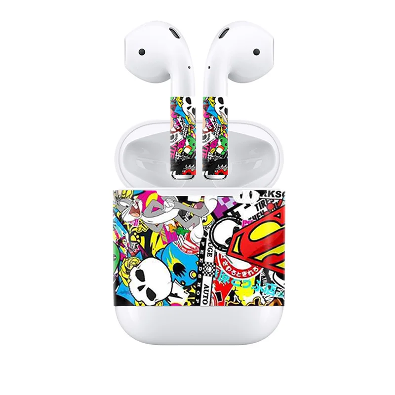 Популярный Дизайн полное покрытие наклейка для Apple AirPods для наушников виниловые наклейки