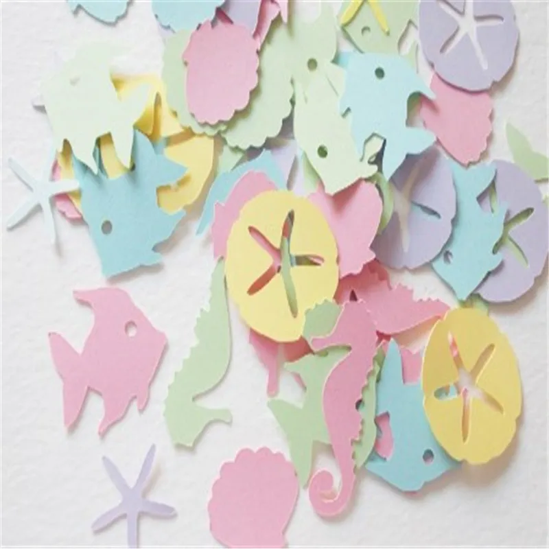 100 шт. Русалка Вечерние Декор красочные с формой гиппокампа конфетти разброс