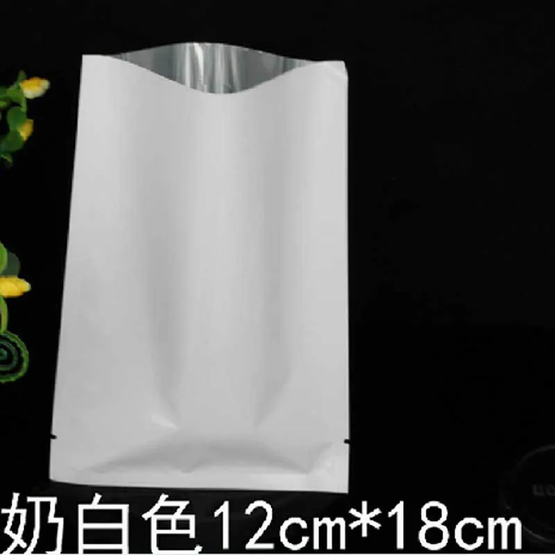 12*18 см 100 шт. пластиковый пакет для хранения из алюминиевой фольги с белым