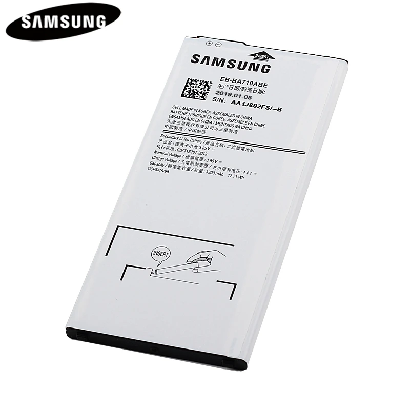 Телефон Батарея EB-BA710ABE EB-BA710ABA для samsung GALAXY A7 A7100 A7109 A710 A710F Аутентичные Батарея 3300 МА-ч