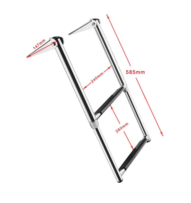 2 шага телескопическая складная лестница палубы Нержавеющая сталь 304 Плавание