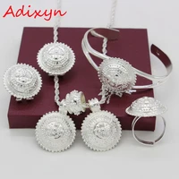 adixyn ethiopian jewelry set for women silver plated necklacependantearringsbanglering african habesha jewelry sets