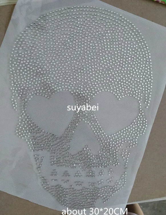 2 шт. нашивки с аппликацией в виде большого черепа|rhinestone iron on transfers|rhinestones onrhinestone |